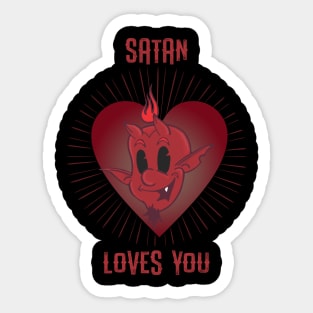 Satan Loves You Sticker